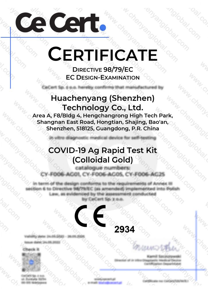 EU CE 2934 Certificate
