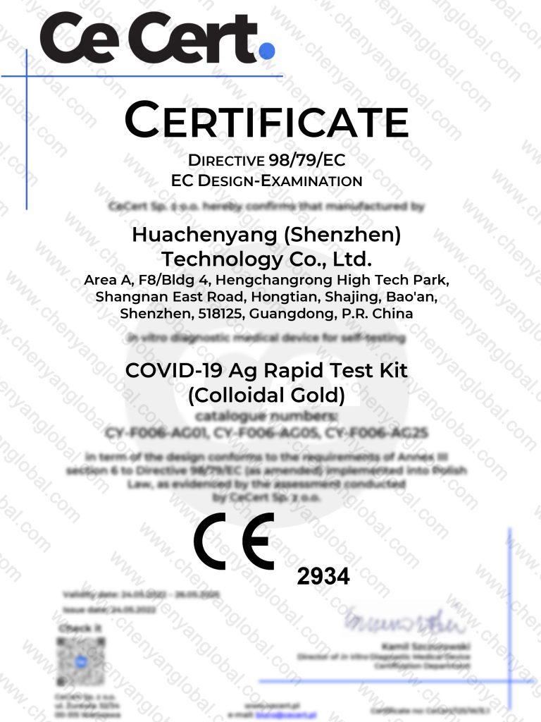 EU CE 2934 Certificate