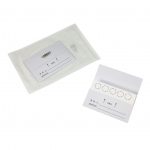 White padded mailing envelope with a shipping label and a separate white card beside it on a white background.903 Sample Collection Card
